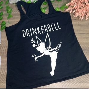 Drinkerbelle Black Racerback Tank Top
